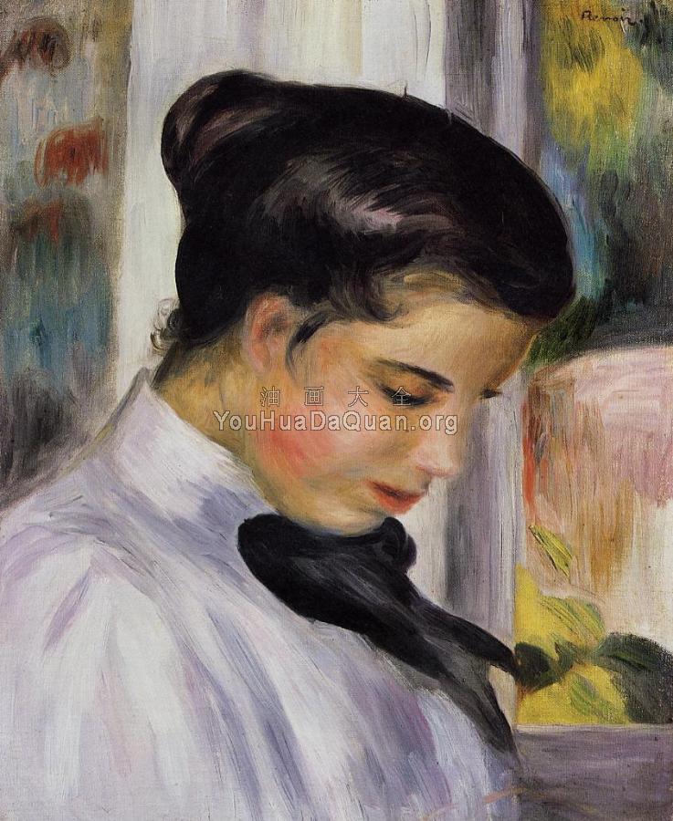 Young Woman in Profile - 皮埃尔·奥古斯特·雷诺阿